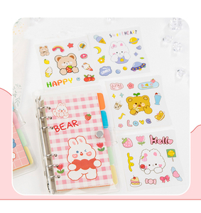 100 Sheets Lưới Lót Trang In Dễ Thương Pocket Kích Thước PVC Bìa Loose Leaf A6 Vẽ Kế Hoạch Máy Tính Xách Tay Cho Cô Gái Món Quà May 2024 - Product Image 5