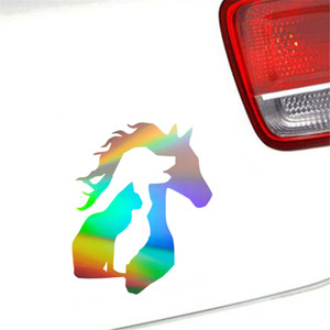 Animale cavallo gatto cane Silhouette adesivo paraurti per auto porta per finestra decalcomania in vinile regalo fustellato decalcomanie Latop adesivo in vinile per vetri per finestre - Product Image 2
