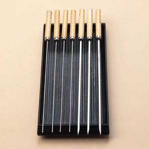 Outil de barbecue en gros Manche en bois <span class=keywords><strong>Brochette</strong></span> de <span class=keywords><strong>kebab</strong></span> en acier inoxydable Brochettes de viande - Product Image 6