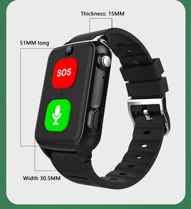 Meilleure montre connectée 4G pour personnes âgées, appel SOS, mini GPS, surveillance de la santé, détection de la fréquence cardiaque, étanche IP65, matériau ABS, personnelle - Product Image 2