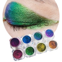 Pigment MCESS Magic Mirror Multi Chrome Vert, paillettes pour ongles, pigment changeant de couleur, pigment caméléon, poudre