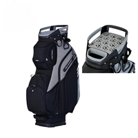 Sac de Golf pour Chariot Imperméable en Nylon, Organisateur Supérieur à 14 Compartiments, Multi-Poches avec Poche Isotherme et Capuche de Pluie pour Hommes