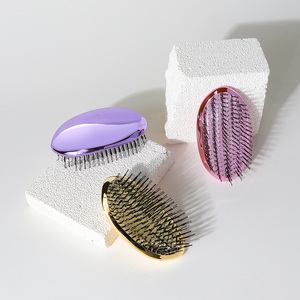 Brosse à cheveux compacte <span class=keywords><strong>rose</strong></span> Mini TwinFlex pour femmes, hommes, adolescents, enfants - Brosse à cheveux de voyage rembourrée - Product Image 2