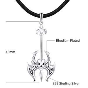 <span class=keywords><strong>925</strong></span> in <span class=keywords><strong>argento</strong></span> Sterling collana pendente con lancia teschio in stile Punk gotico catena in pelle processo di annerimento collana gioielli per uomo - Product Image 4