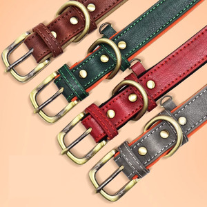 Vintage PU Leather <b>Dog</b> Collar with <b>Engraved</b> ID <b>Tag</b> Adjustable Pet Neck Collar for Small Medium <b>Dogs</b> Durable Laser Cut Namep - Product Image 2