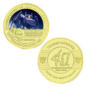 12 Pièces de Monnaie Commémoratives <span class=keywords><strong>Transformers</strong></span> du Film Américain, Personnages de Film, Pièces Dorées Double Face Plaqué Or, Cadeaux de Collection - Product Image 6