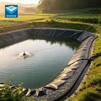 Géomembrane en polyéthylène HDPE OBOR, excellente performance de soudage, imperméable, anti-UV, revêtement pour bassins d'aquaculture et étangs à poissons