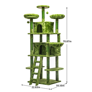 Árbol para Gatos Grande de 70.87 Pulgadas con 2 Condominios, 3 Perchas, Hamaca, Postes de Sisal Afelpados para Rascar, Muebles para Gatos de Interior - Product Image 2