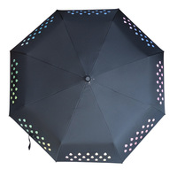 Parapluie pliant classique de voyage, 21 pouces, cadre robuste, coupe-vent, ouverture et fermeture manuelle, changement de couleur