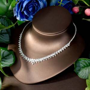 ชุดเครื่องประดับ4ชิ้นแบบบาแกตต์หรูหราสำหรับผู้หญิงต่างหูสร้อยคอเพทาย4ชิ้นสำหรับเครื่องประดับงานแต่งงานของเจ้าสาว S-188ราคาโรงงาน - Product Image 5