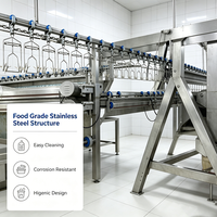 Ligne complète de traitement de volailles en acier inoxydable sanitaire, équipement d'abattage automatique complet pour poulets, canards et oies