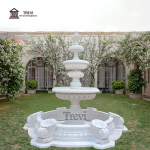 Thiết kế phổ biến nhà tròn đường lái xe bằng đá cẩm thạch trắng 2 tầng đài phun nước nhà cung cấp - Product Image 2