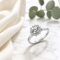 Bague de fiançailles classique en argent sterling S925 avec moissanite 1 carat D, 3g