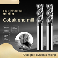Fraise plate dynamique à 4 lames en carbure de tungstène à 70 degrés Outil en forme de U Fond étendu à quatre bords HRC60 Haute efficacité