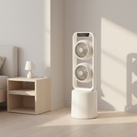 Ventilateur de circulation d'air double couche sur pied, rechargeable USB, silencieux, puissant, avec télécommande sans fil, ventilateur électrique sur pied