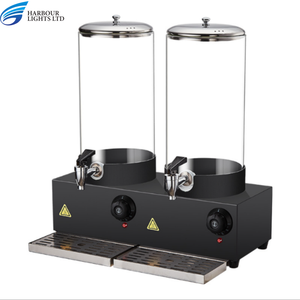 7L + 7L refrigerou o distribuidor de vidro da bebida do distribuidor quente comercial do leite do tanque do dobro do distribuidor do suco de fruto - Product Image 1