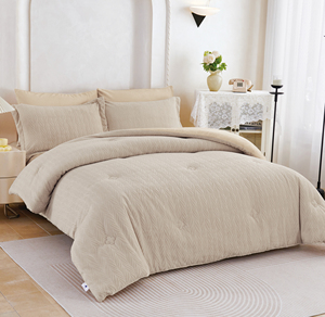 Set di Biancheria da Letto di Lusso 6 Pezzi, Copripiumino Moderno in Tinta Unita, Misura <span class=keywords><strong>Queen</strong></span>, 400TC, Lavato e Spazzolato, Confortevole in Poliestere - Product Image 6