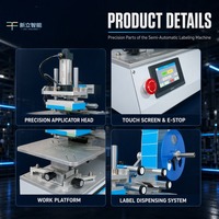 Machine d'étiquetage semi-automatique électrique à surface plane avec écran tactile pour les bouteilles en verre, les boîtes et les couvercles de cosmétiques et de boissons