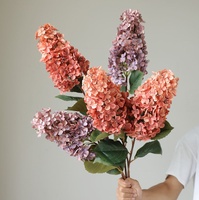 Bunga Hydrangea Buatan Eropa Tangkai Tunggal, Hydrangea Imitasi untuk Dekorasi Pernikahan, Dekorasi Rumah, dan Pengaturan Acara