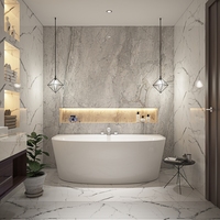 Baignoire ovale autoportante en acrylique blanc au design moderne avec drain et trop-plein intégrés, fonction massage