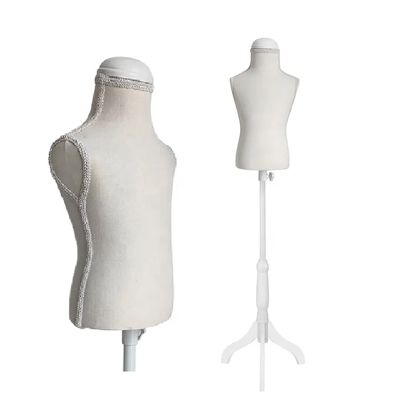 Mannequin en tissu pour enfants, ajustable, fait sur mesure, demi-corps, avec support, mini mannequin de classe en fibre pour enfants