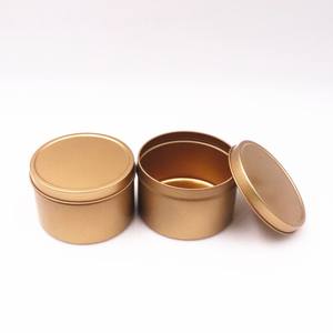 กล่องดีบุกใส่เทียนสีทอง4ออนซ์พร้อมสกรูทองแดงสำหรับใส่เทียนใส่ครีมน้ำมันใส่ผมสีทอง - Product Image 5