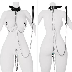 Gargantilla Sexy de Metal con colgante de junta tórica, collar de cuero esclavo, cadena BDSM, collar fetiche de Bondage, juguete sexual para adultos, accesorios góticos - Product Image 3