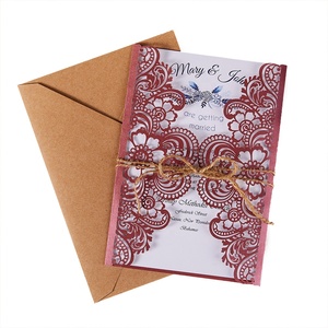 <span class=keywords><strong>Cartes</strong></span> d'invitation de mariage découpées au laser - Product Image 1