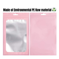Sacs refermables en aluminium mat coloré réutilisables de 4*6 pouces, sacs en mylar anti-odeur pour colliers et boucles d'oreilles, pochette rose