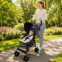 Poussette parapluie légère Brightbebe, cadre en alliage d'aluminium, capacité de charge de 20 kg, pliage compact pour les voyages, multi-positions pour bébé