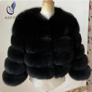 Vêtements d'extérieur artificiels moelleux d'usine Manteau en fourrure de renard Veste en cuir de mouton de couleur de haute qualité - Product Image 5