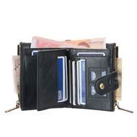 Dompet Kulit Pria Baellerry Korea Grosir, Tempat Kartu & Uang, Dilengkapi Rantai