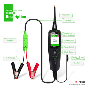 TopDiag P100 Automotive Digital-Spannungs-Schaltungstester 12 V 24 V Stromkreis-Sonden-Tester Elektro-Test-Werkzeugsatz für Auto Wechselstrom-DC - Product Image 3