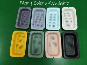 Panier de vidange rectangulaire en plastique PP de qualité alimentaire, compatible lave-vaisselle, extensible et pliable, avec crochets pour égoutter, vente en gros - Product Image 4