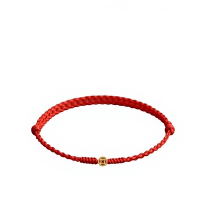 Pulsera Unisex de Cuerda Roja Étnica con Moneda de Oro de la <span class=keywords><strong>Suerte</strong></span> China y Hierro para Regalo - Product Image 1
