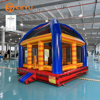 Ceyu Château Gonflable Commercial à Toit Double Arche et Trois Fenêtres en Maille, Fourniture Directe Usine pour Location Événementielle, Couleur Personnalisable