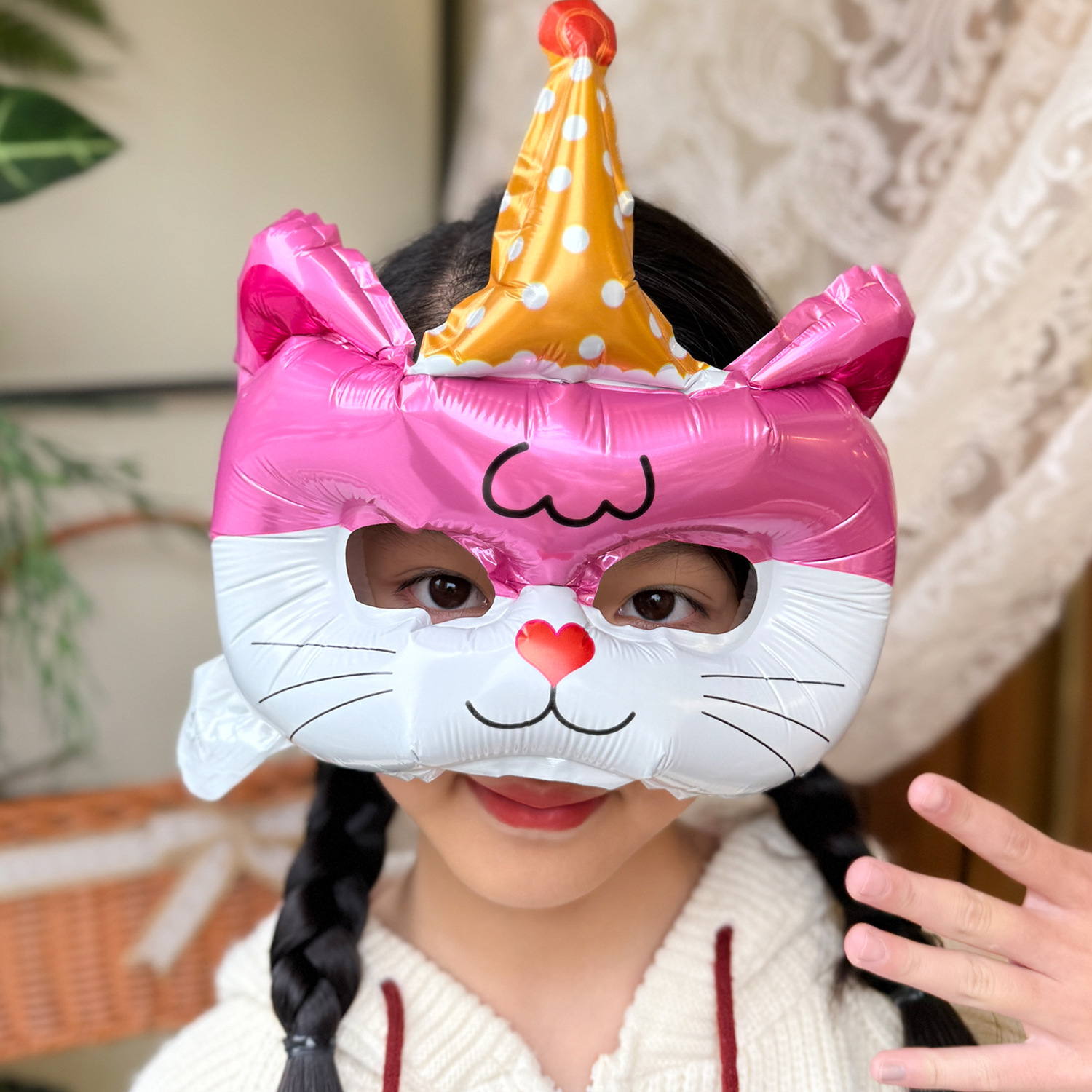 Pink kitten animal mask