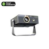 Projecteur de films LED haute luminosité 700 ANSI, intelligent Android 14, métal 270 °   Support pliable avec haut-parleur stéréo intégré, compatible 4K, pour cinéma maison