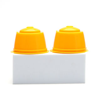 Vente en gros de 2 capsules à café vides réutilisables en PP blanc, certifiées CE, emballées dans une boîte - Product Image 3