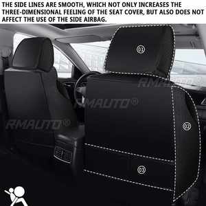 Housses de siège de voiture 5D, housses de siège automobile en cuir PU, protection de siège avant universelle pour voiture, camion, fourgonnette, SUV - Product Image 5