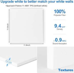 Lot de 12 panneaux insonorisants décoratifs en bois autocollants 12\" x 12\" x 0,4\" Excellents panneaux insonorisants en PET - Product Image 5