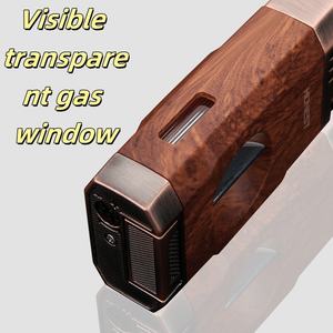 Allume-cigare tout-en-un avec coupe-cigare intégré coupe en V, double flamme coupe-vent jet flamme <span class=keywords><strong>butane</strong></span> - Product Image 4