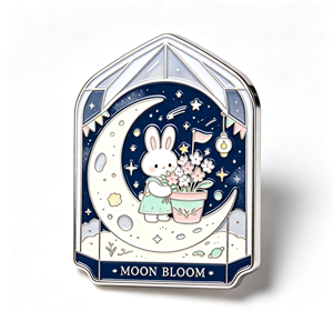 Enamel Rabbit Moon <b>Pin</b> Cartoon Brooch Zinc Alloy Lapel <b>Badge</b> Gothic Style Gift for Halloween - Product Image 4