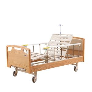Lit d'hôpital manuel en bois massif avec tête de lit, levage des pieds arrière et réglage en hauteur pour usage en maison de retraite - Product Image 5