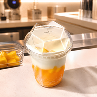 Couvre-gobelets en plastique PP robustes, couvercles jetables anti-fuite, couvercles personnalisés avec logo imprimé pour les gobelets de thé au lait et de boissons aux fruits