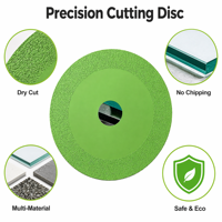 Disque de coupe en verre brasé ultra-mince de 4 pouces, vert, pour coupe à sec, sans éclats, pour verre, céramique, pierre, personnalisation OEM