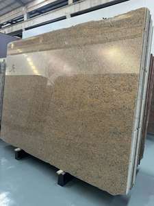 Grande dalle de granit de couleur or jaune granit impérial Giallo en or hautement poli pour comptoir d'île et mur extérieur - Product Image 6