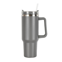 HZ Wholesale Gobelets isothermes de voyage en acier inoxydable à double paroi, 20oz, 30oz, 40oz, avec paille et poignée