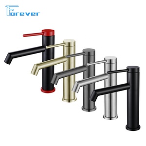 Vòi chậu bằng thép không gỉ 304 chất lượng cao, nhiều màu sắc, nóng lạnh, màu đen đỏ xám, kiểu vòi trộn, thân ngắn và cao - Product Image 6