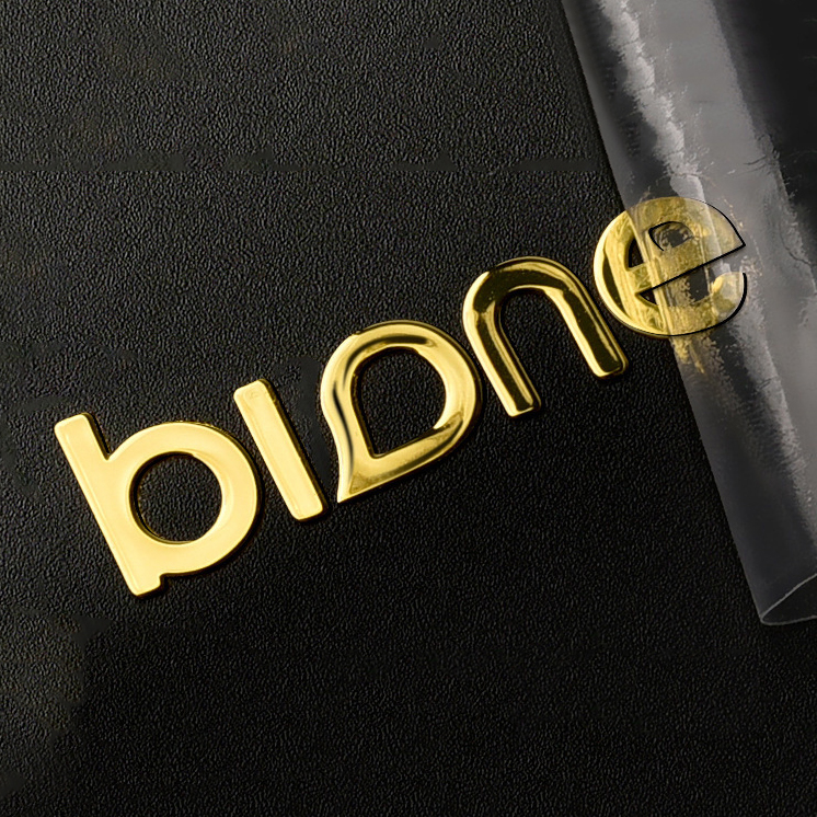 Custom 3D Metallic Gold Silver Transfer Sticker Name Logo Personalized Packaging Label Electroplate Nickel Metal Stickers